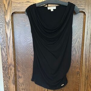 MICHAEL Michael Kors Black Drape Neck Blouse